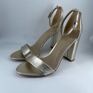 Sam Edelman Yaro Block Heel Sandal Light Gold Leather Women's Size 9